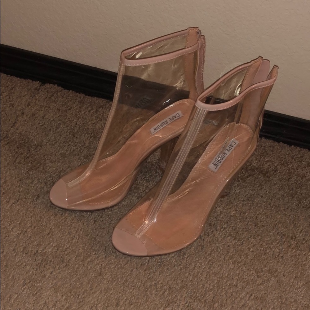 Clear nude transparent high heels